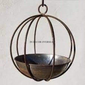 Pots et jardinières suspendus en laiton finition antique, de haute qualité, en métal, de forme ronde, aspect attrayant, décoration d'intérieur - Product Image 1