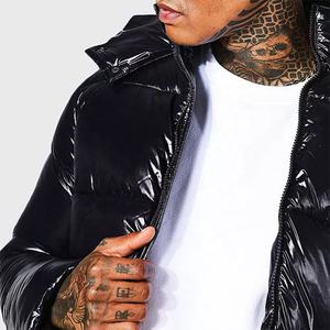 Blouson d'hiver personnalisé en toile de style urbain avec col montant et logo frontal, séchage rapide et respirant, rembourrage en coton pour hommes - Product Image 3