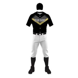 Prix de gros Uniformes de baseball à manches courtes imprimés par sublimation Chemise en jersey respirant Uniformes de softball pour jeunes et adultes - Product Image 1