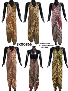 New Fashionable <b>Vintage</b> Bohemian Crepe Cotton Aladdin <b>Jumpsuit</b> | Flowy Regular Fit | Lightweight Breathable Comfortable Travel - Product Image 2