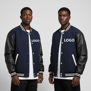 Veste universitaire à capuche longue en cuir sur mesure pour homme de qualité supérieure Broderie classique Imperméable Coupe-vent Hiver - Product Image 5