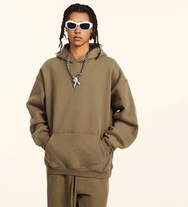 Wholesale New Arrival Men's Hoodies <b>Sweatshirts</b> Custom Logo Streetwear Oversized Cotton <b>Full</b> <b>Zip</b> Loose Style XS Size Solid Color - Product Image 3