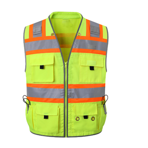 Meilleure vente en gros Gilet de sécurité personnalisé avec nouveau design de logo personnalisable en polyester réfléchissant pour hommes - Product Image 6