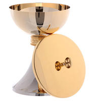 Calice patène & Ciboire Set Laiton Plaqué Or Rose Sainte Communion Église Cadeau Nouvellement Arrivé Ciboire avec Couvercle Supérieur à Faible Coût
