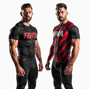 Premium Custom BJJ Rash Guards Durable Sublimado Impresión MMA Rash Guards Ideal para sesiones de entrenamiento y combate - Product Image 1