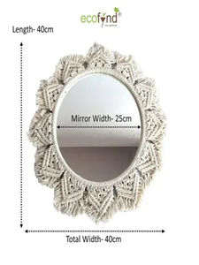 Highest Quality Boho Style Modern Home Decor Handmade Woven Macrame With Beads <b>Wall</b> <b>Hanging</b> <b>Mirror</b> - Product Image 6