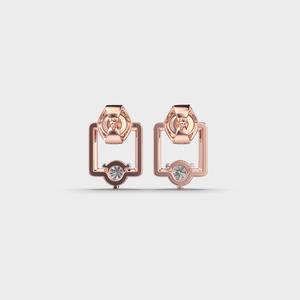 Pendientes de Diamantes Geométricos Cuadrados Cultivados en Laboratorio para Mujer, Joyería Personalizada en Oro Blanco/Rosa/Amarillo de 18K - Product Image 4