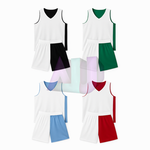 Uniforme de basket-ball réversible personnalisé pour hommes, grande taille, antibactérien, séchage rapide, 100% polyester, vêtements de sport respirants pour les équipes - Product Image 6