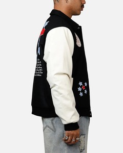 Chaqueta Varsity de Cuero con Bordado Chenille de Lujo, Totalmente Personalizada OEM, para Hombre - Product Image 2