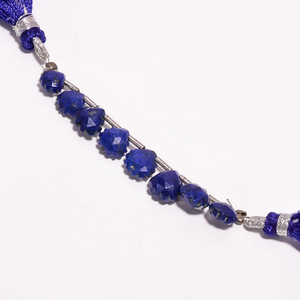 Cuentas de lapislázuli azul natural al por mayor, piedras preciosas facetadas, forma de hoja tallada, hebra de 8 pulgadas, 7 a 7,50 MM para joyería usada - Product Image 2