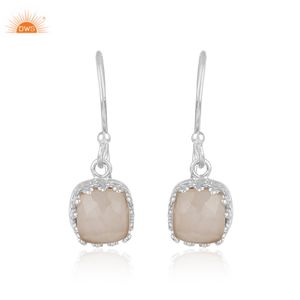 Best Selling 925 Sterling Silver Natural <b>Rose</b> <b>Quartz</b> Gemstone Dangle <b>Earring</b> For Women Custom Jewelry Manufacturer - Product Image 1