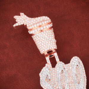 Colgante de nombre de diamante cultivado en laboratorio Vvs de alta calidad, superventas, colgante de logotipo de Plata de Ley 925, joyería fina para hombres - Product Image 3