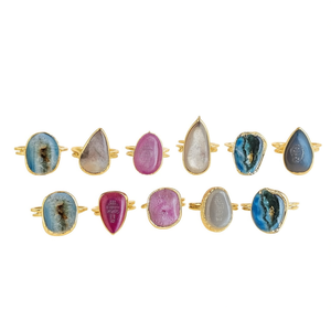Stylish <b>Gold</b> Plated Fashion <b>Rings</b> with Colorful Stone Accents Resale Appeal Product - Product Image 3