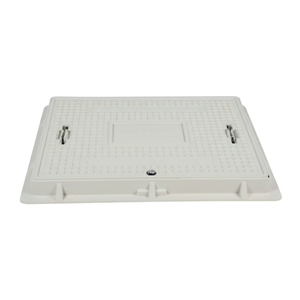 Tapa de alcantarilla rectangular de composite SMC de tres estrellas EN124 B125 de alta resistencia 60x80 con cerradura para uso en carreteras, grado ingeniería - Product Image 1