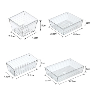 Plastic Drawer Organizer Amazon Hot Sale Plastic 8pcs Set Desk Drawer Divider Trays Clear Storage Bin Stackable Drawer Organizer