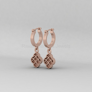 Pendientes Colgantes de Plata de Ley 925 Chapados en Oro de 14K con Escamas de Pescado y Relleno de Resina para Guardar Cenizas o Leche Materna - Product Image 6