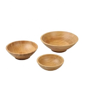 Low Profile Unfinished <b>Wooden</b> Bowls High Quality Serving Dinnerware Round Bowl or Salad Bowl Wholesale Supplier Dinner Table <b>Set</b> - Product Image 3