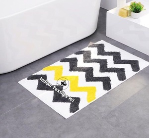 Vente en gros de tapis de bain de luxe personnalisé au design en zigzag rapide tapis de bain en coton fabriqué à la machine avec un luxe plus doux pour les salles de bain - Product Image 3