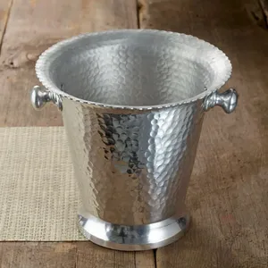 Cubo de Hielo para Bar de Hotel, Cubo de Hielo de Acero Inoxidable para Fiestas, Cubo de Hielo Metálico Plateado Martillado, Cubo Grande para Bebidas de Fiesta, Acabado de Primera Calidad, ZAHID EXPORTS - Product Image 2