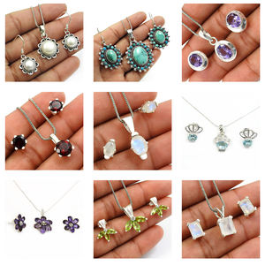 Multi Coral Turquoise Natural Gemstone <b>Earrings</b> Pendant Jewelry <b>Set</b> 925 <b>Sterling</b> <b>Silver</b> Vintage Handmade Jewelry <b>Sets</b> Suppliers - Product Image 5