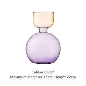 Metier haut Vase en verre Borosilicate soufflé à la main moderne créatif coloré Vase à fleurs pour mariage maison chambre salle à manger - Product Image 4