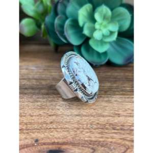 Bague Eddie Secatero incrustée de turquoise avec cheval sauvage et argent sterling, taille 10, plaqué or rose, style tendance, cadeau - Product Image 5