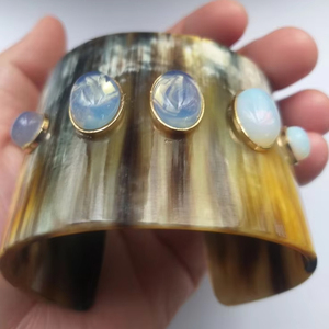 DEIVEN BUFFALO CORN fait à la main de luxe en gros naturel Buffalo boeuf vache corne bracelet bijoux de mode pour hommes et femmes - Product Image 1