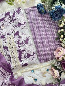 Tamaño Regular Color brillante Fiesta de oficina y uso diario Bordado en ambos lados Borde de corte recto Moda Salwar Kameez para mujeres - Product Image 6