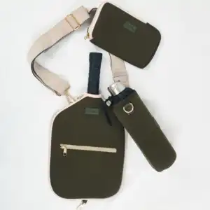 Bolsa de mão tipo crossbody para raquete de tênis de mesa, capa protetora de neoprene personalizada com alça para pickleball e porta-bolas de bolso