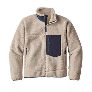 Veste en polaire sherpa pour homme de haute qualité, nouvelle conception, logo personnalisé, épaisse, fermeture éclair intégrale, avec poche, prix de gros, couleur unie, vêtements de sport - Product Image 2