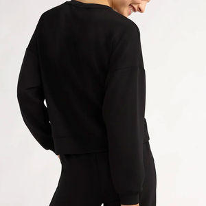 Sudadera de mujer más sudadera recortada de punto definitivo mangas caídas cómoda elegante moda alta demanda sudadera de mujer - Product Image 3