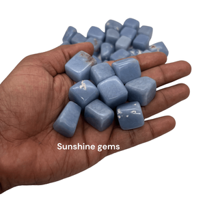 พรีเมี่ยม angelite tumbled หินขัดสีฟ้า angelite tumbles สำหรับรักษางานแกะสลักคริสตัลฮวงจุ้ยขายส่ง - Product Image 2