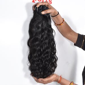100% cheveux alignés avec des cuticules vierges non transformées faisceaux ondulés de vague lâche extensions de cheveux humains du temple indien - Product Image 3