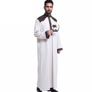Robes longues pour hommes musulmans Jubbah Thobes vêtements islamiques saoudiens Thobe pour hommes Robe islamique pour hommes à manches longues respirante vente à chaud - Product Image 2