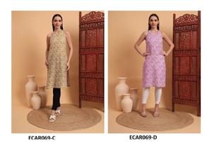 Moda mujer algodón rayón Kurti Top cómodo corto estilo étnico Ideal para exportación y verano armario esencial - Product Image 5