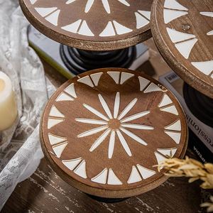 Haute sur demande sur support de gâteau en bois d'acacia de couleur finie en bois naturel de haute qualité/support de gâteau sculpté à la main en bois - Product Image 2