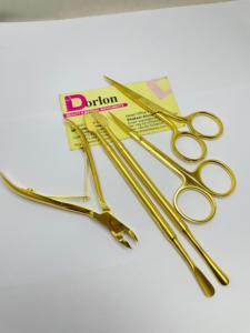 Pince à cuticules en acier inoxydable plaqué or mat avec logo personnalisé avec petit ciseaux à cuticules pour ongles - Product Image 5