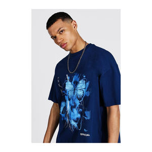 Camisetas de punto de algodón 100% de alta calidad para hombre, transpirables, de tamaño personalizado, cómodas, informales, ropa de calle, estampado de letras, precio barato - Product Image 5