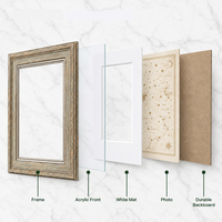 Cadre photo en bois avec plexiglas, vente en gros, cadre photo de bureau en bois MDF, lot de 3, 8x10 pouces, couvercle en plastique, pour table