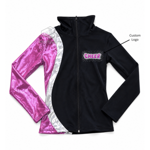 Custom Cheerleading Holographic PU <b>Glitter</b> Warm up <b>Jacket</b> Rhinestone Cheer Team Personalized <b>Jacket</b> For Girls Dance Practice - Product Image 5