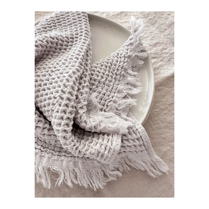 Serviettes de cuisine en coton filé à anneaux JAI approuvé, jacquard brodé, séchage rapide, 50x70cm, 220 GSM, sans peluches - Product Image 4