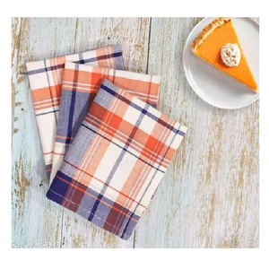 100% Organic Cotton Waffle Stripe 18x28 Inch Quick Dry Bar Towels Highly Absorbent Home GOTS Certified Cleaning <b>Kitchen</b> Tea - Product Image 5