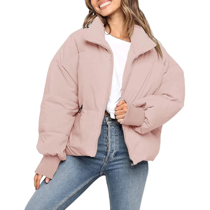2025 tendance femmes deux tons col décontracté femmes doudoune en gros Bomber vestes pour femmes grande taille - Product Image 5