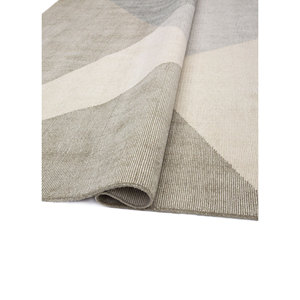 Tesoro Hand Loom <b>Wool</b> Rugs Beige & <b>Brown</b> Geometric Abstract Pattern for Home Hallway Bedroom Rectangle Model PHWL-222 for Teens - Product Image 2