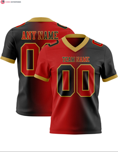 Maillot de football personnalisé marine Vintage USA Flag 100% polyester authentique dégradé forme carrée manches courtes motif solide - Product Image 4