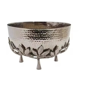 Set of 2 Fancy Design Hammered <b>Bowl</b> Different Sizes Exclusive Quality <b>Metal</b> Serving <b>Bowl</b> Black and Gold Color Use for Hotel - Product Image 6