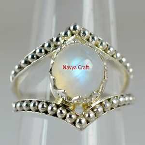 Rainbow Moonstone 925 Sterling Silver Handmade <b>Statement</b> <b>Ring</b> June Birthstone Jewelry Inlay Fine Perfect Gift for Her Birthday - Product Image 6