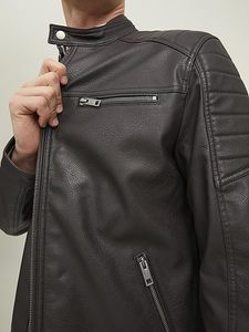 2025 nouveaux hommes d'âge moyen et personnes âgées vestes en cuir hommes décontracté mince veste en cuir pour hommes livraison DDP - Product Image 5