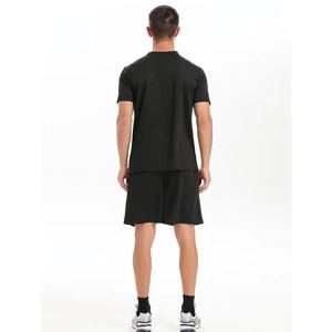 Summer Casual Knitted Sweat-Wicking Breathable Round Neck Compression <b>T</b>-<b>Shirt</b> and Shorts Set - Product Image 6