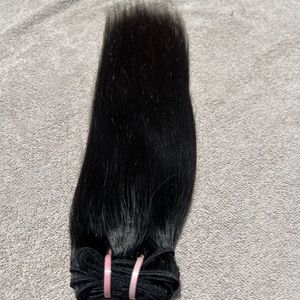 Cheveux indiens Remy non traités 12A, lisses naturels, noirs, double trame machine, 100g, Inde - Product Image 6